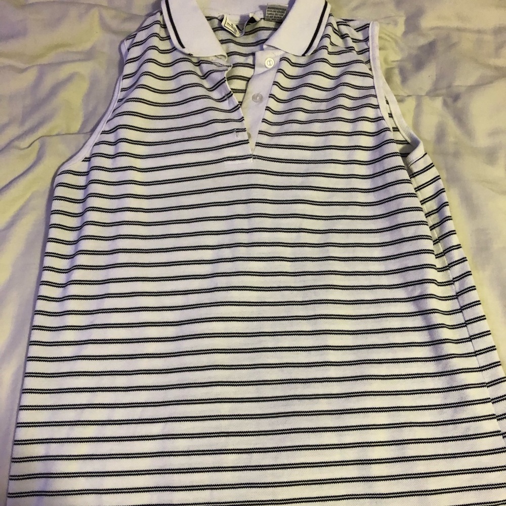 half button collars tank top, women’s large!